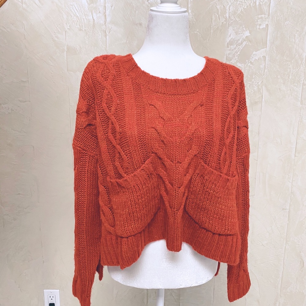 Perfect fall Sweater.  Crop Pumpkin Color